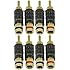 GLS Audio Locking Series "Generation 4" Gold Connector Banana Plugs Banana Clips - 8 Pack (4 Red & 4 Black)
