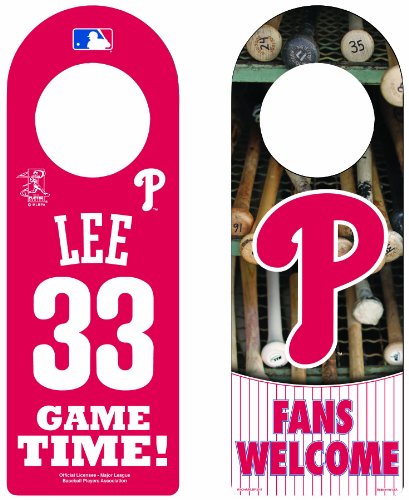 MLB Philadelphia Phillies Cliff Lee Wood Door Hanger