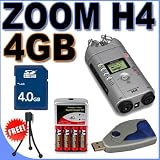 Musical Instruments : Zoom H4 SD Digital Recorder Samson ZoomH4 BigVALUEInc 4GB + AA Saver Accessory Bundle Brand New USA!