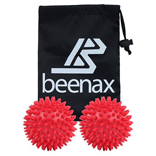 BEENAX Spiky Massage Ball (Set of 2) - 3 Inch - Perfect for Plantar Fasciitis, Foot, Hand, Back Massage, Self-Massage, Deep Tissue Massage, Acupressure, Trigger Point and Stress Reflexology