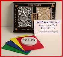 Kem BG Arrow Wide Size Jumbo Index 100% Plastic Playing Cards with Free Dealer Button, 4 Free Cut Cards and Replacement Request Form