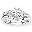 14K White Gold 3/4 ct. Diamond Bridal Engagement Set