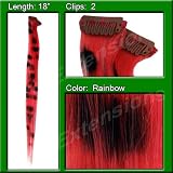 18″ Inch Pink Leopard Highlight Streaks Pro Extensions Premier Human Hair Extensions