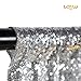 LQIAO Sequin Backdrop Curtain Panel 2x8FT-Silver, Sequin Photography Backdrop Curtain for Party/Home Curtain Decoration 1pc, Pocket 2x8FT(60x245cm))