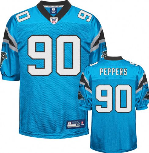 Julius Peppers Jersey: Reebok Authentic Blue #90 Carolina Panthers Jersey
