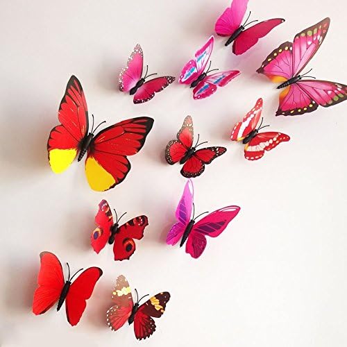 12PCS 3D Butterfly Wall Stickers Decor Art Decorations