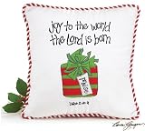 Inspirational Christmas Accent/Throw Pillow Emboidered Design By Carla Grogan
