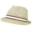 New Vented Weave Stingy Braid Fedora Trilby Hat Brown - Large / Extra Large