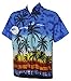Aloha Collar Fine Short Sleeve Beach WEAR HAWAIIAN Casual Button Down Shirt Blue