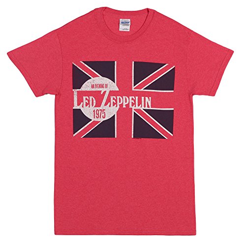 Led Zeppelin An Evening of Zep 1975 Adult T-Shirt - Red (XXX-Large)