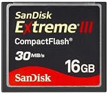 SanDisk SDCFX3-016G-A31 16 GB Extreme III CompactFlash Card (Retail Package)