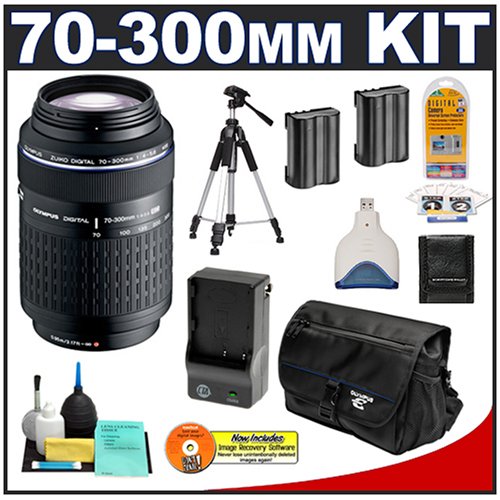 Olympus Zuiko 70-300mm f/4.0-5.6 ED Zoom Lens + Cameta BLM-1 Bonus Accessory Kit - for Olympus E-1, E-3, Evolt E300, E330, E500, E510 & E520 Digital SLR Cameras