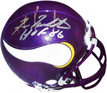 Fran Tarkenton Minnesota Vikings Autographed Throwback Riddell Mini Helmet with HOF86