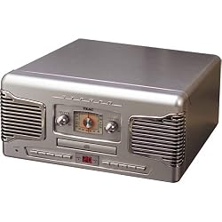 Teac SL-A200S '50s-Style CD/Turntable Stereo System with AM/FM Tuner, Silver