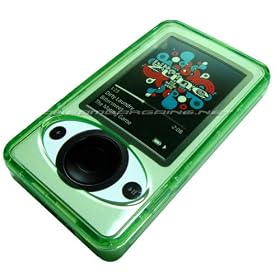 Premium Zune 30GB Crystal Case w/ Kickstand, Neckstrap, and Belt Clip - Green