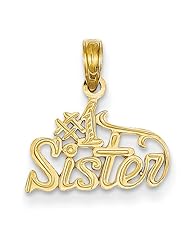 14k 1 Sister Pendant, Best Quality Free Gift Box Satisfaction Guaranteed