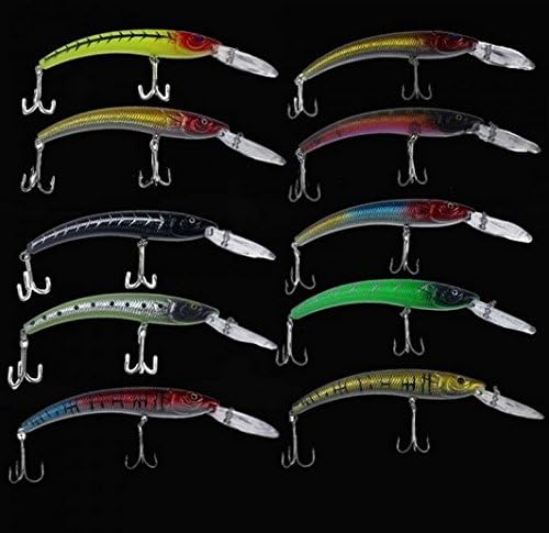 Lot 10pcs Kinds of Fishing Lures Crankbaits Bass Hooks Minnow Baits Tackle