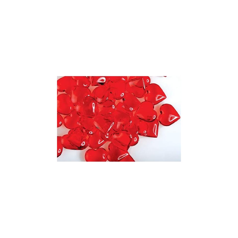 192 Translucent Red Acrylic Hearts For Vase Fillers Table Scatter