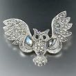 Silver Owl Swarovski Crystal Brooches & Pins