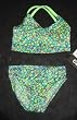 Infant/Toddler Girls 2 PC Swimsuit V-Neck Tankini Lime Ditsy