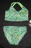Infant/Toddler Girls 2 PC Swimsuit V-Neck Tankini Lime Ditsy