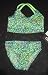 Infant/Toddler Girls 2 PC Swimsuit V-Neck Tankini Lime Ditsy