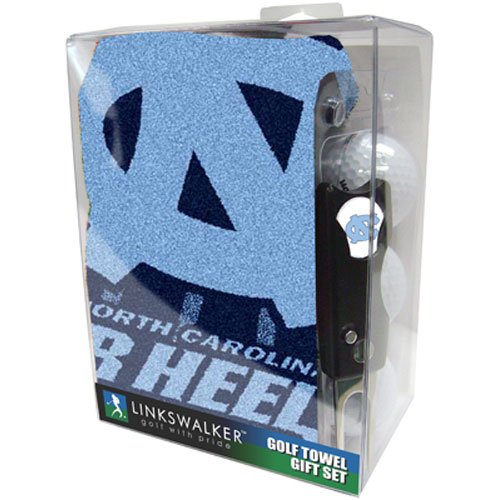 North Carolina Tar Heels Ncaa Jacquard Golf Towel Gift Pack W/ Balls Repair Tool Marker