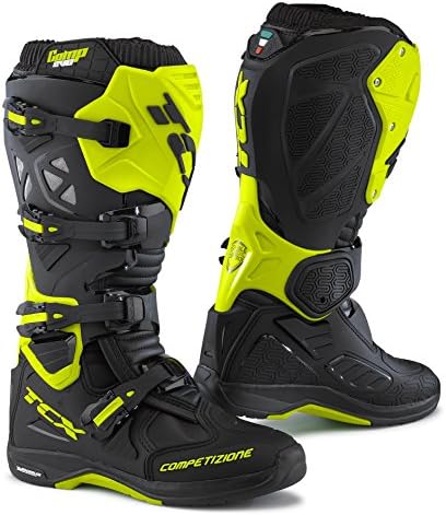 TCX Comp Evo Michelin MX Boots, Black/Yellow, size 42/8.5