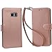 Arae Samsung Galaxy note 7 wallet case with Kickstand and Flip cover, Rose Gold