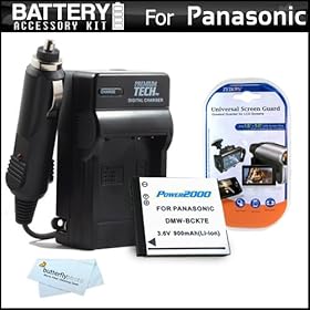 Battery And Charger Kit For Panasonic LUMIX DMC-SZ1 Digital Camera Includes Extended Replacement (900Mah) DMW-BCK7 Battery + Ac/Dc Rapid Travel Charger + MicroFiber Cloth + More