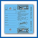 BLUE - Genuine Versa-Tag Key Tags, Self-Protecting (250 tags per box with metal rings)