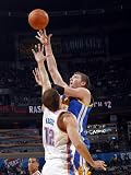 Golden State Warriors v Oklahoma City Thunder: David Lee and Nenad Krstic Photographic Poster Print by Layne Murdoch, 48x64