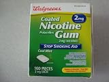 Walgreens Nicotine Polacrilex Gum 2mg 160pcs Cool Mint Flavor Stop Smoking Aid