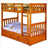 Twin/ Twin New Energy Honey Mission Twin Over Twin Bunk Bed Frame
