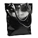 Covelin Women's Handbag Genuine Soft Leather Large Tote Shoulder Bag Hot Black