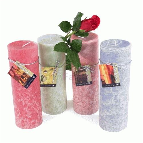 Ultra Scented 3x9 Pillar Candle - Natural Wax - Jasmine Rose