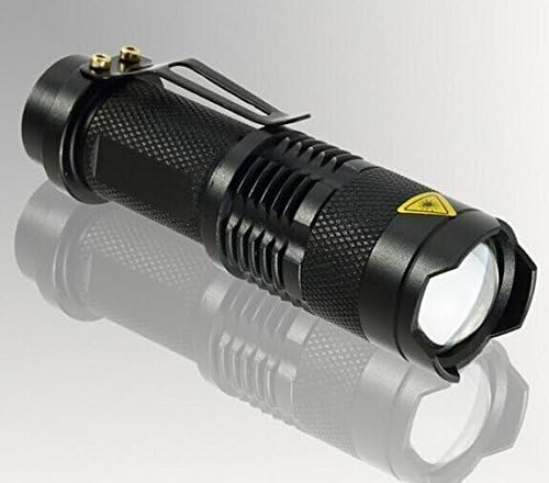 Mini Cree Led Flashlight Torch Adjustable Focus Light Lamp(BLACK)