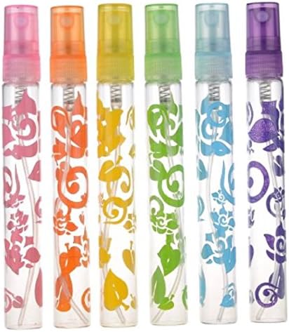 6 Pc Glass Tube Empty Perfume Bottle Travel Purse Office Multicolor 10ml