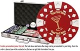 Custom Poker chip Set: Drink (Style 1) image & your custom text on both sides of the chips. 300 11.5 gram chip w/case & more.