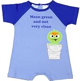 Sesame Street Newborn Boys Oscar the Grouch Mean Green and not Very Clean Romper Sunsuit, 0/3M