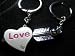 KBF52012 Matching arrow and heart love keychain - Gift for couples