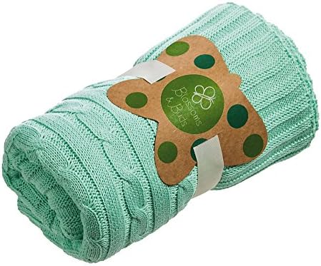 Luxurious Mint Classic Cable Knit Blanket