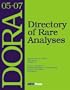 DORA 2005-2007: Directory of Rare Analysis