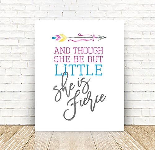 Baby Girl, Baby Girl Nursery, Baby Girl Gift, Though She be but Little, She is Fierce, Nursery Decor, Baby Girl Wall Art, Girl Room Decor, Baby Shower Gift, 5x7, 8x10, 11x14 or 16 x20 PRINT