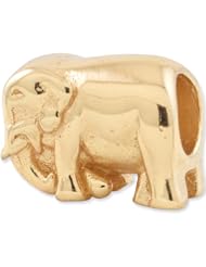 Reflection Beads Silver Gold Plated African Elephant Animal Bead