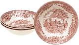 Churchill China Brook Pink 6-Inch Cereal Bowls, Set of 4 by Churchill China
