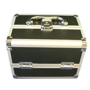 Black Triple Level Jewelry Box - Black Three Level Keepsake Box (6 in tall and 8in wide 3in deep)
