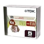 TDK DVD+RW 4X 4.7GB 5 Pack Rewriteable DVD