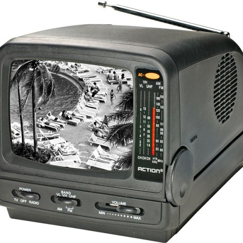 Action ACN-3518 5 Portable Black & White TV with AM/FM Radio