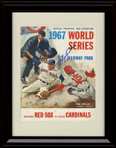 Framed 1967 World Series Program Autograph Print - Carl Yastrzemski Signed
